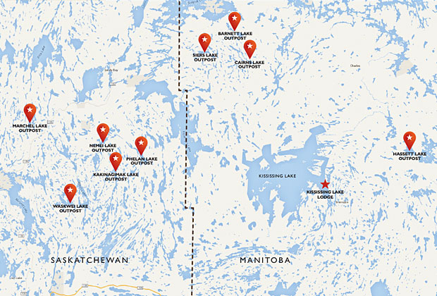 Map of Kississing Outpost Locations