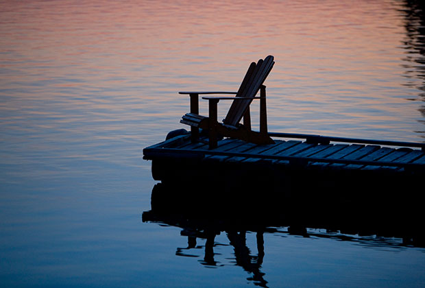 Sitting on the dock at Kississing Lodge