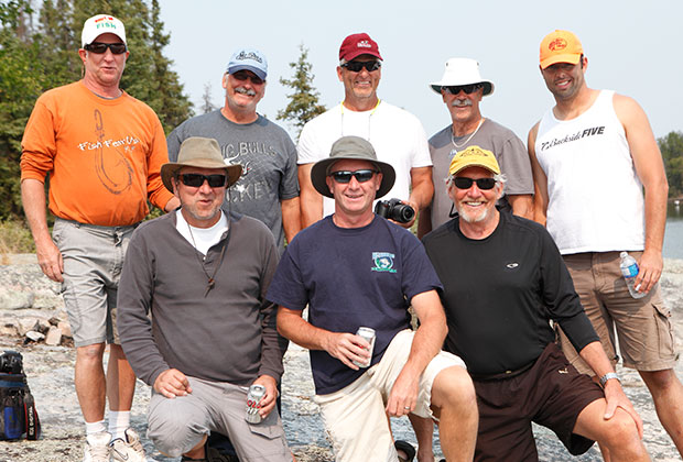 Fishing group posing after lunch